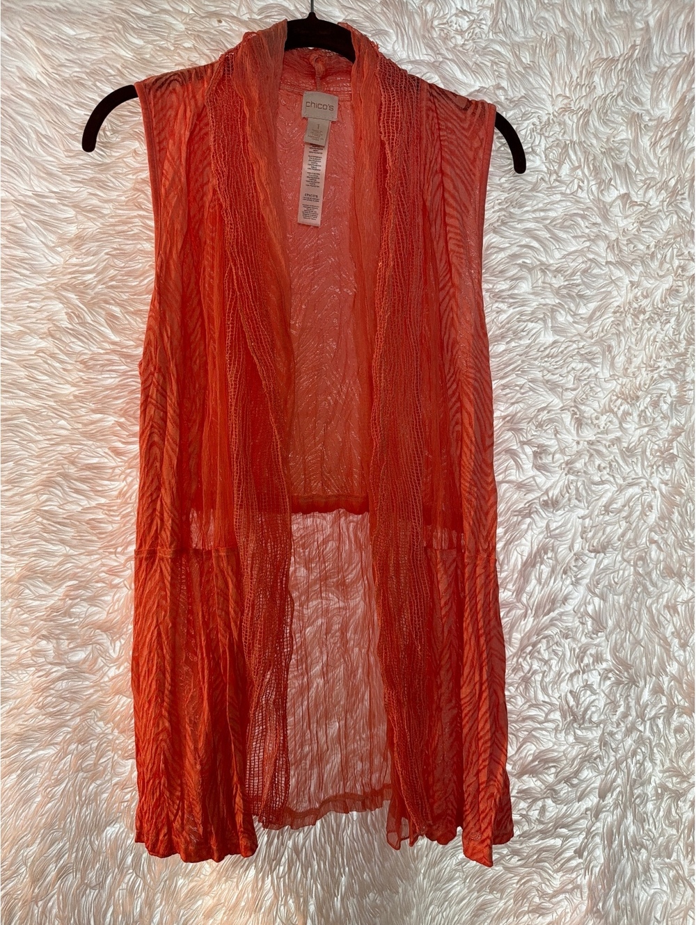 Chicos Textured Vest Size Medium